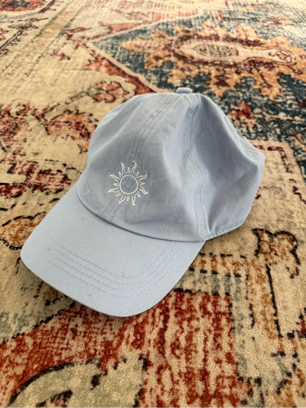 Periwinkle Baseball Cap with Sun Embroidery